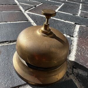 Antique Vintage Brass Hotel Desk Bell